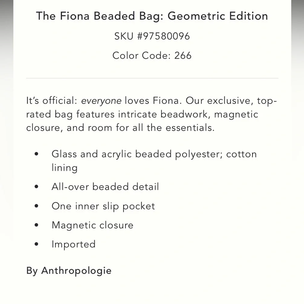 ✨ Anthropologie Fiona Beaded Bag - Picture 7 of 7
